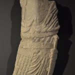 Torso of a pre-Flavian infantryman's tombstone from Bingen (DEU), now in the Landesmuseum Mainz. Crossed belts, decorated dagger scabbard, and apron are expertly portrayed, and a paenula is worn over his finely detailed tunic. Image: Carole Raddato (CC BY-SA 2.0) Fragment of a tombstone sculpture showing just the torso of an infantryman.