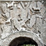 Congeries armorum on the eastern side of the south face of the arch at Orange. Image: Marianne Casamance Arrangement of native arms and armour, some of it influenced by Roman material.