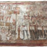Fresco of the tribune Terentius from Dura-Europos. Image: Yale University Art Gallery Three gods are depicted upper left, with a vexillum and Teretius himself centre, and soldiers in tunics to the right.