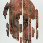 Painted oval plank shield found in Tower 19 at Dura-Europos. Images from the Iliad are depicted. Image: Yale University Art Gallery (PD) Fragmentary painted oval shield made up of planks laid out on a white sheet.